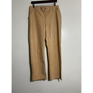Hollister Faux Leather Solid Camel Tan Straight Pants Size 9R W29